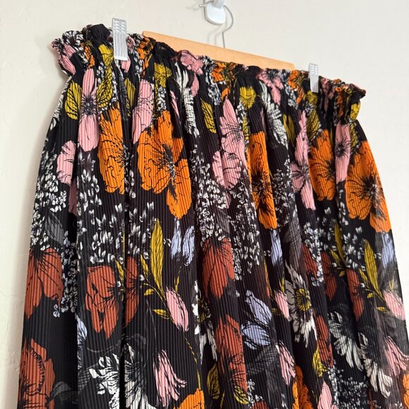 Halogen x Atlantic Pacific Crinkle Pleat Midi Skirt Women's Size XL - Picture 4 of 5